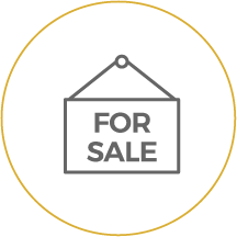 For sale sign icon linking to CU Owned Properties - Repos and Foreclosures