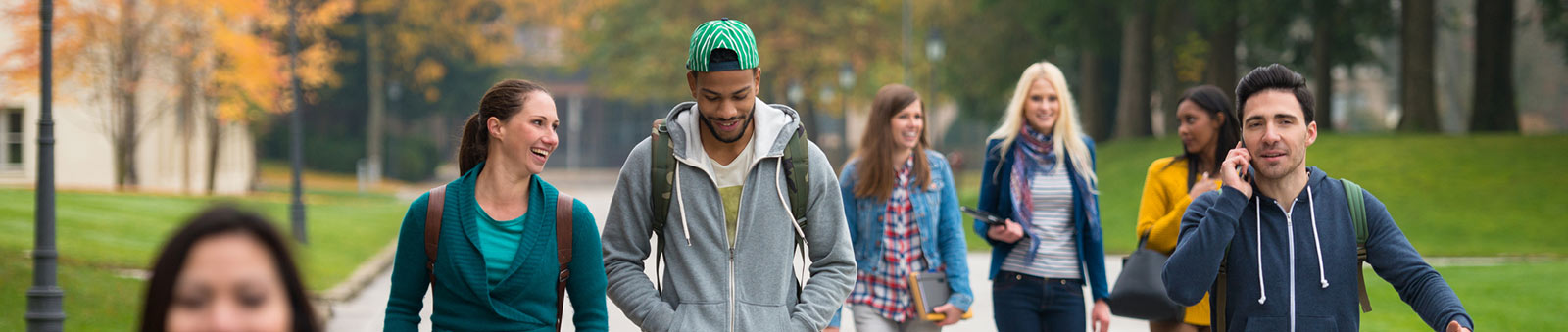 Kids walking on college campus