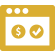 screen with dollar sign and check mark icon